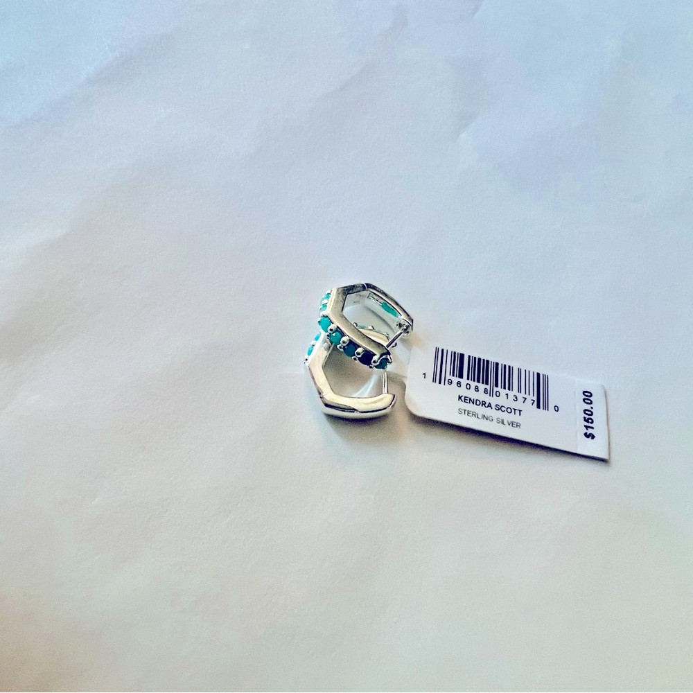 David Huggie Earrings Sterling Silver Turquoise